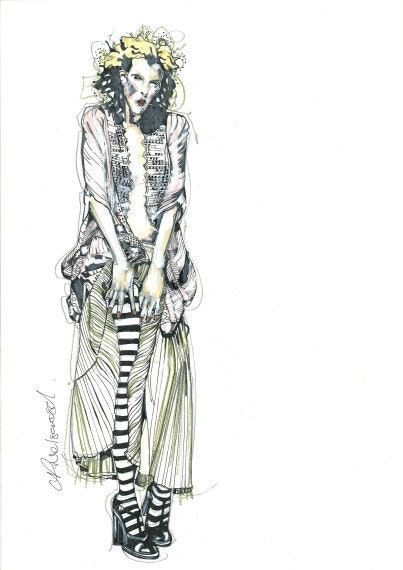 Fashion Illustration -  Original harlot drawing