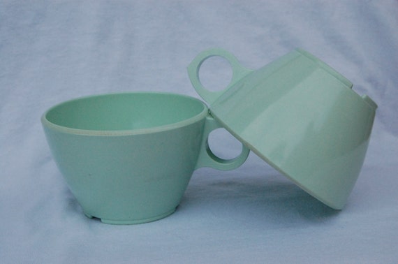 Set of two Seafoam ABC Melamine Cups