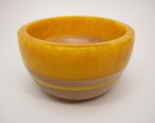 Hard Wood Maple Bowl with a Yellow Pearl Top & Yellow Inlay