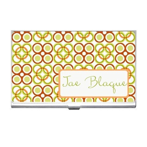 Orange & Green African Inspired Personalized Business Card Case