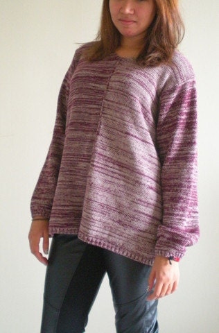 Purple and Grey Super Soft Knit Sweater