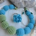 Crochet necklace -  turquoise and light green - Cottage Chic - Summer Fashion