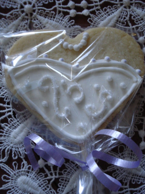Wedding Bride and Groom Decorated Sugar Cookies - 1 Dozen