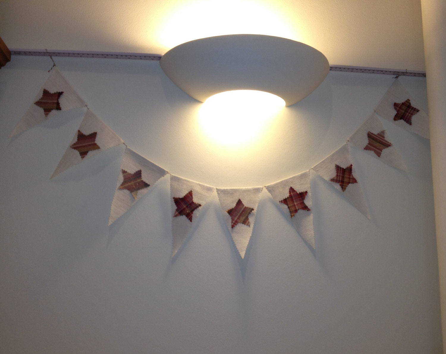Vintage Linen Garland, Homemade with stars