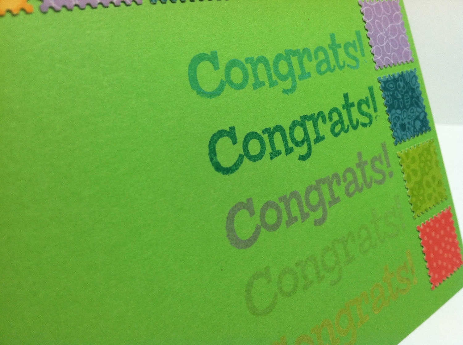 Congrats postage stamp card