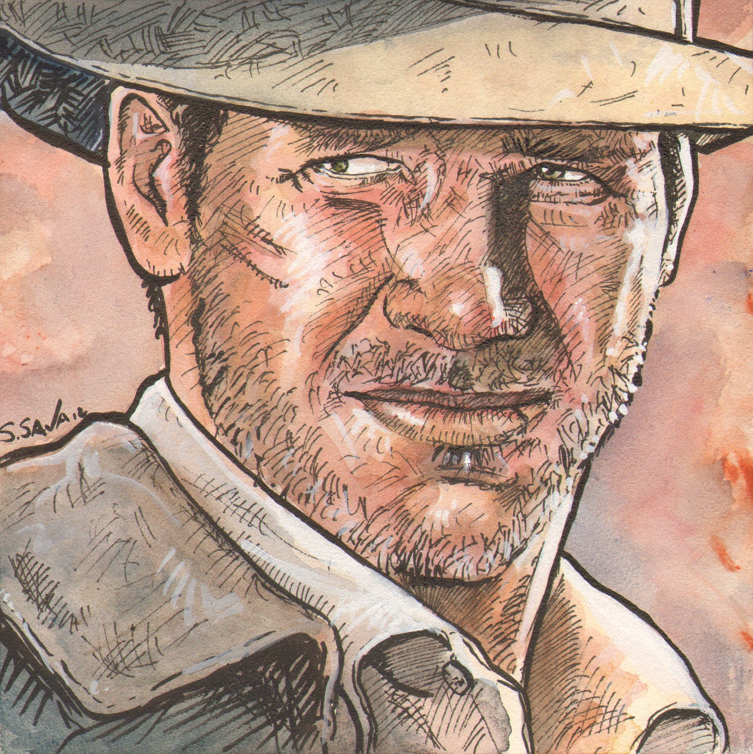 Indiana Jones Original Watercolor...