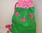 Pink and Green Daisy Library Ballet Bag