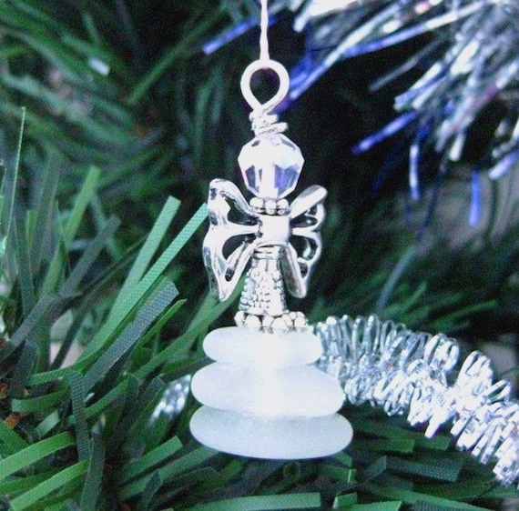 Seaglass Fairy Suncatcher, Christmas Ornament, Rear View Mirror Charm or Pendant