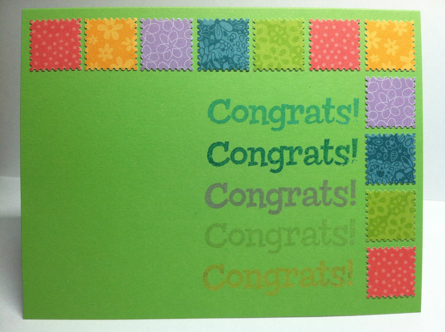 Congrats postage stamp card