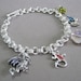 Inked Charm Bracelet Sterling Silver Plated Chainmaille and Charms