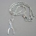 Wishbone Pendant Sterling Silver Plated Charm Necklace
