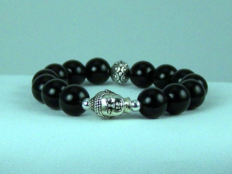 Freeing Black Onyx Meditation Bracelet, Yoga Bracelet, Stretch Bracelet, Free Shipping, Gift Ideas