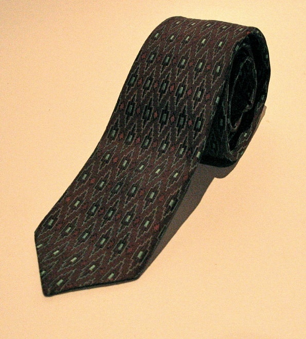 Vintage 1960s Mens Geometric Pattern Necktie