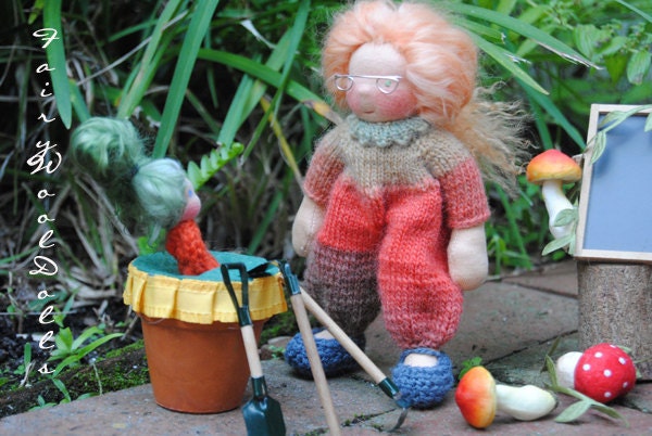 Little Stinker Carotine  Fairywooldolls original Waldorf inspiered cloth doll