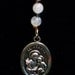 Saint Joseph Rosary Rainbow Moonstone, and Amethyst Prayer Bead Necklace