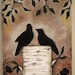 Sunset at Wilson Thicket  -Silhouette Birds on a Birch Stump Acrylic Painting