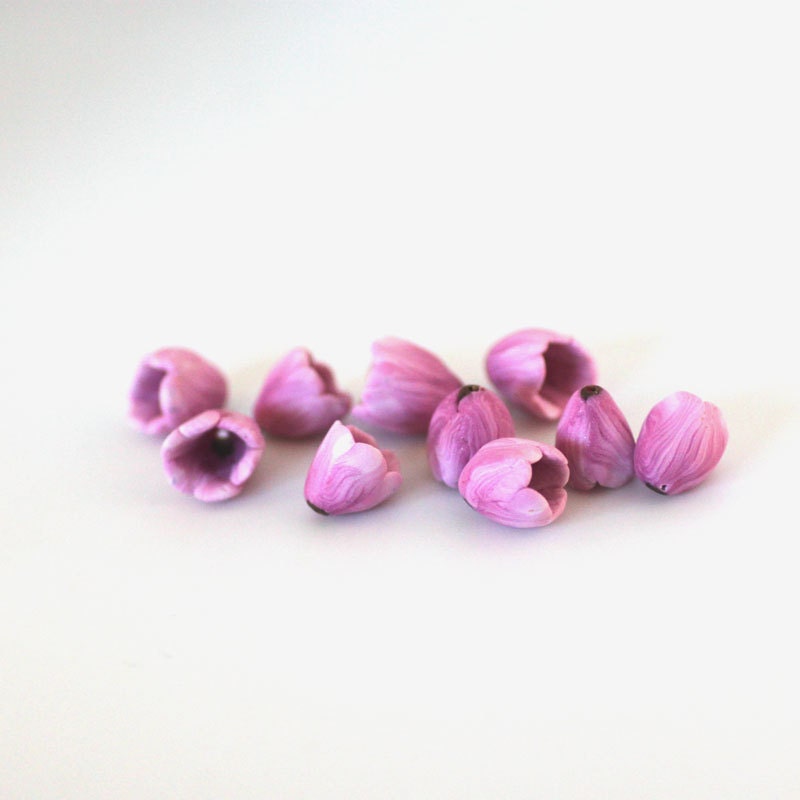 polymer clay tulip beads