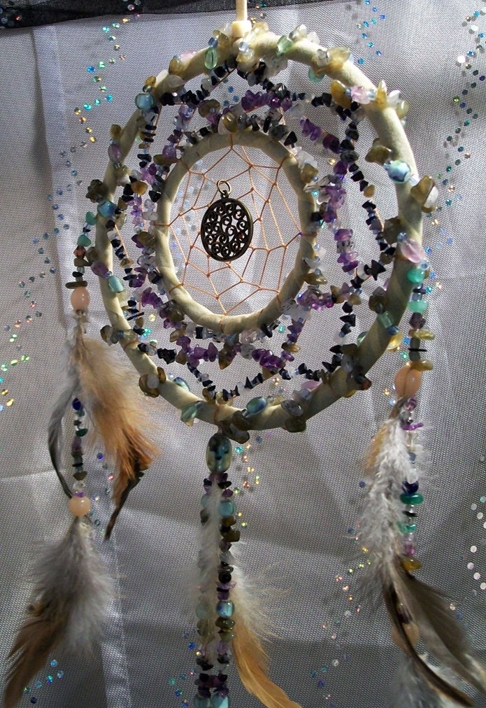 Native Gemstone Dream Web The Cosmic Spiral Dreamcatcher