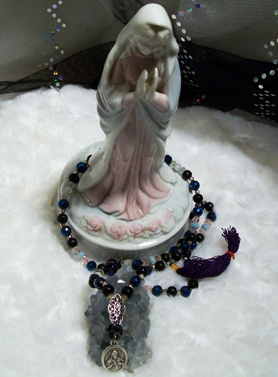 Sacred Heart of Jesus Rosary Prayer Bead Necklace