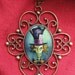 Gothic Mad Hatter, Alice in Wonderland Antique Style Pendant--Bronze Cameo Necklace