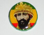 Small Royal Touch Round badge of Haile Selassie I Rastafari