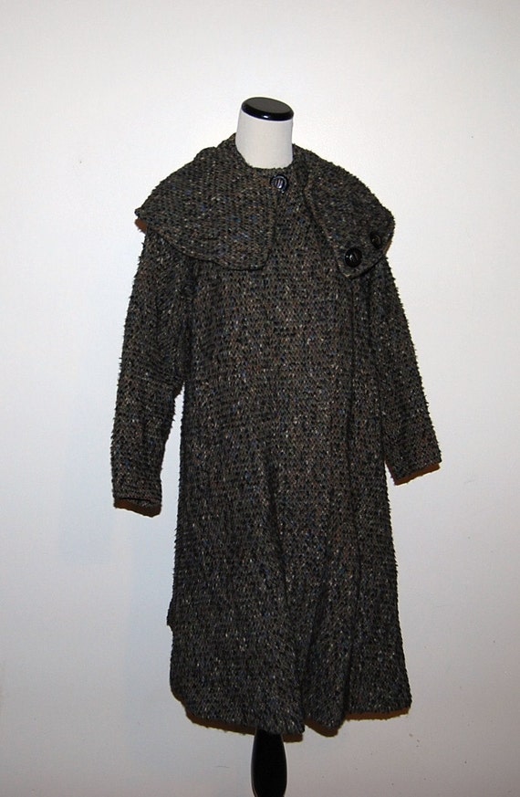 Vintage Coat 50s Swinging Wool Tweed
