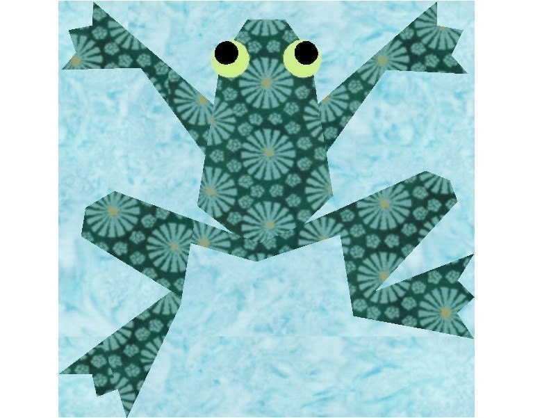 Frog pattern for paper piecing - Christine Thresh&apos;s quilting block