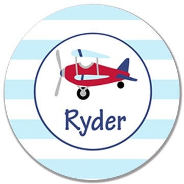 Personalized Melamine Plate- Airplane