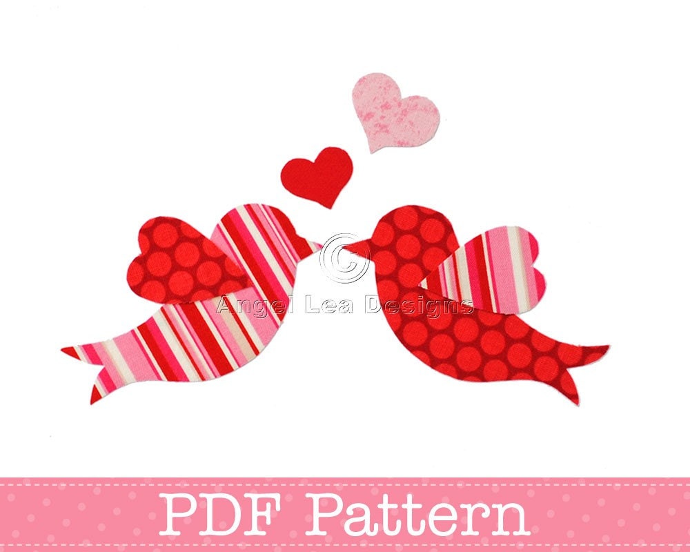 Bird Applique Pattern, PDF Template, Applique Designs, Baby Girl