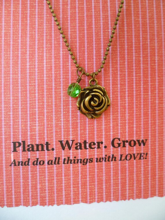 Rose Charm Necklace - Do all things with LOVE