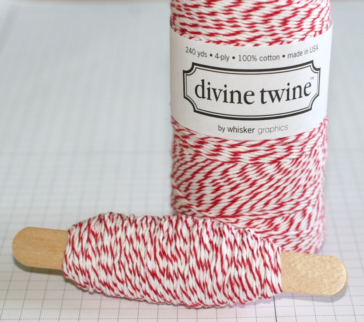 Red and White  Divine Twine Bakers Twine -25 Yards
