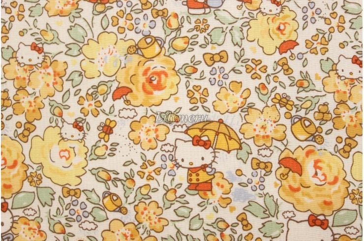 Liberty tana lawn - Felicite Hello Kitty printed in Japan - Yellow mix