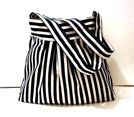 New-Sale-Shoulder Bag-Pleated-Double Straps-Dark Blue and White