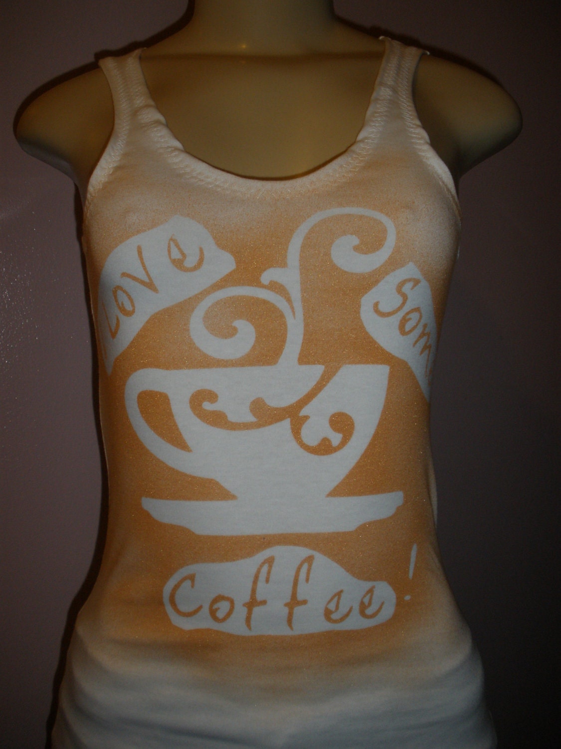 Fun Wearing Sleeveless Tank Top with Unique Message ( I Love Some Coffee ) Size Small/Medium/Large