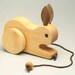 Handcrafted childrens Hopping Rabbit Pull Toy